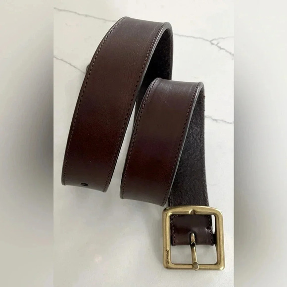 Coach Leather Belt Made in Italy. Size 29 Excellent Condition Brown/Solid Brass. - Picture 1 of 10